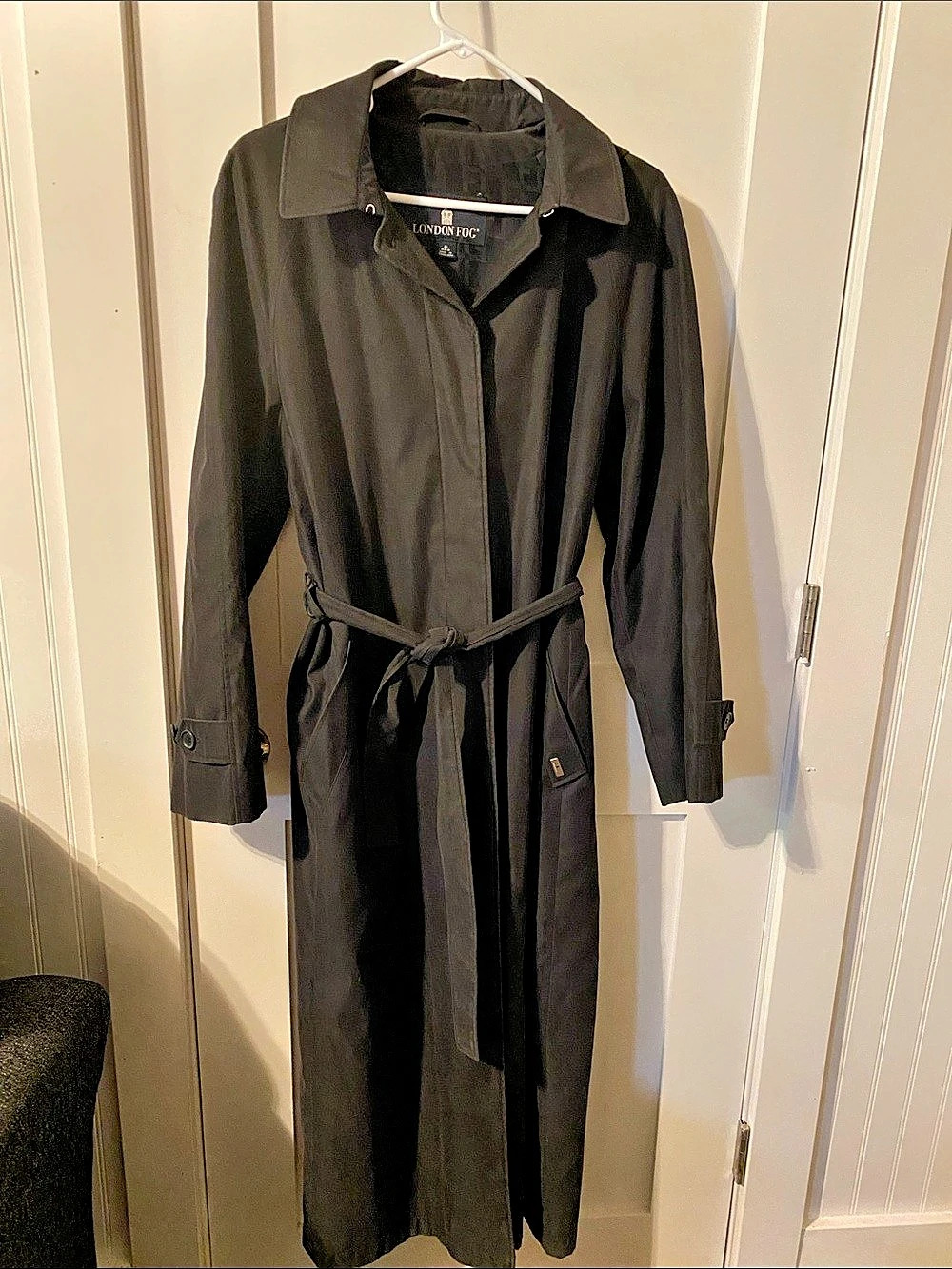 London Fog Black Trench Coat Like New